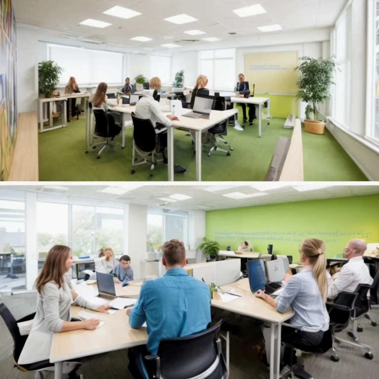 研修中の受講者と講師の対話シーン